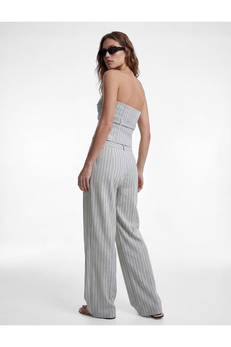 Wide Leg Striped Mid-Rise Trousers, Alternate, color, GREY STRIPE