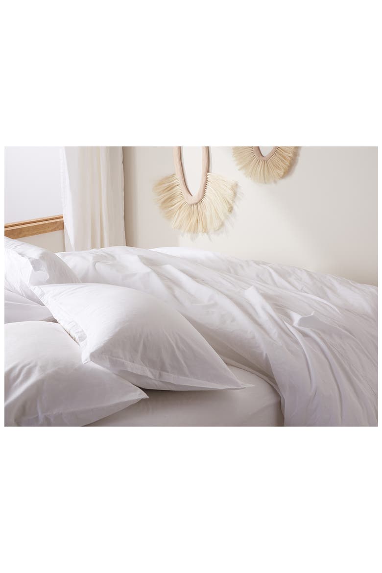 Brushed Cotton Duvet Cover, Alternate, color, WHITE