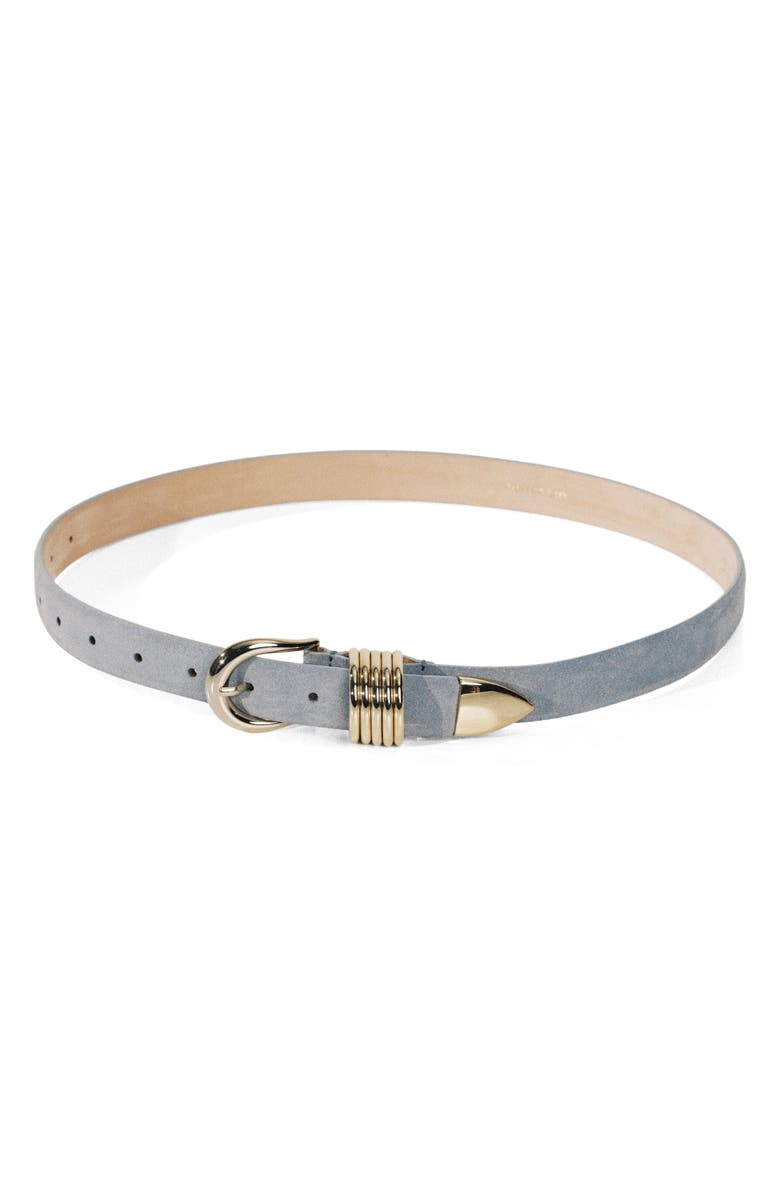Déhanche Hollyhock Suede Belt, Main, color, Blue/ Gold