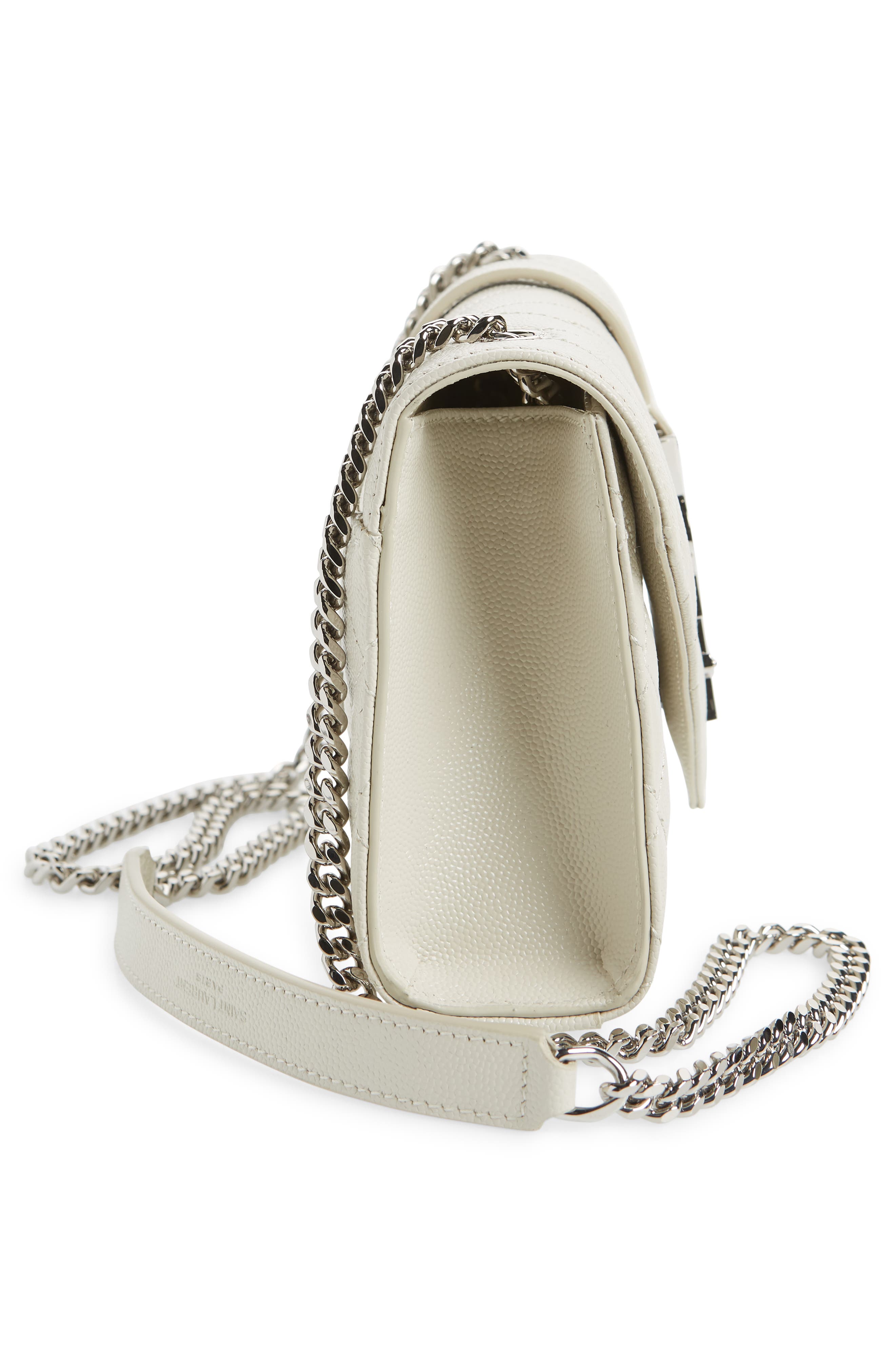 Small Envelope Calfskin Leather Shoulder Bag, Alternate, color, CREAM