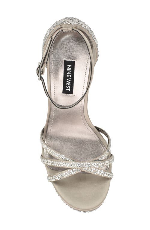 Nine West Lartay Platform Ankle Strap Sandal In Metallic