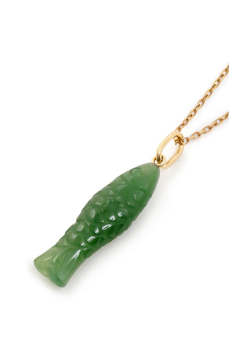 Ana Luisa Solid Yellow Gold - Gemstone Fish Necklace, Alternate, color, Gold