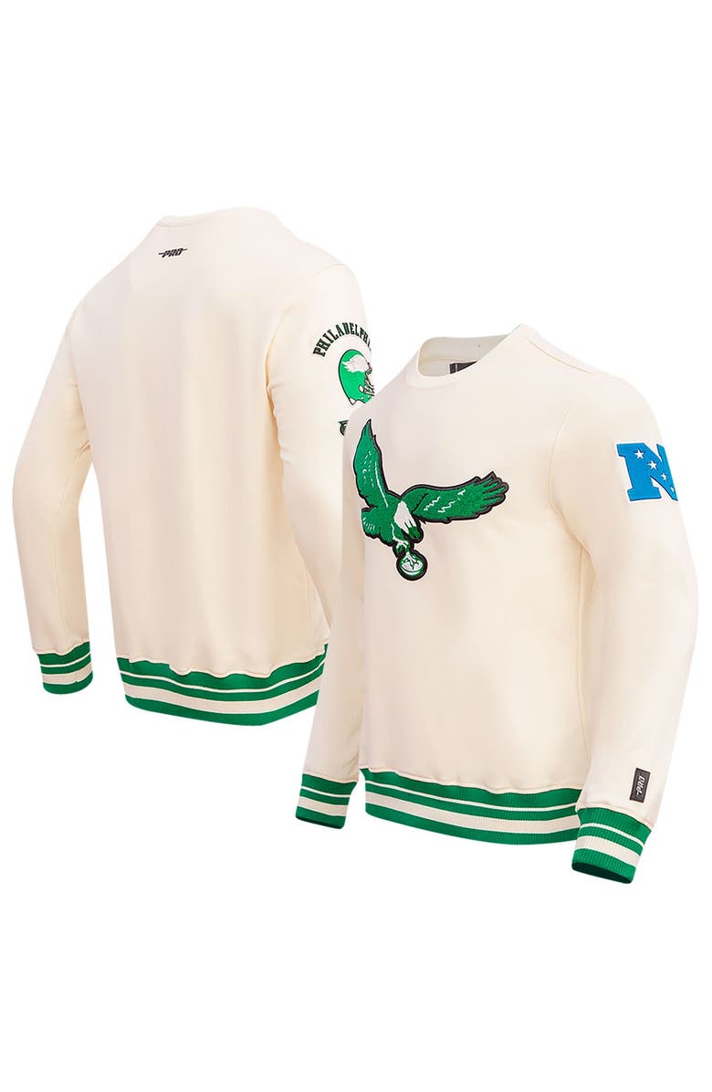 PRO STANDARD Men's Pro Standard Cream Philadelphia Eagles Retro Classics Fleece Pullover Sweatshirt, Main, color,