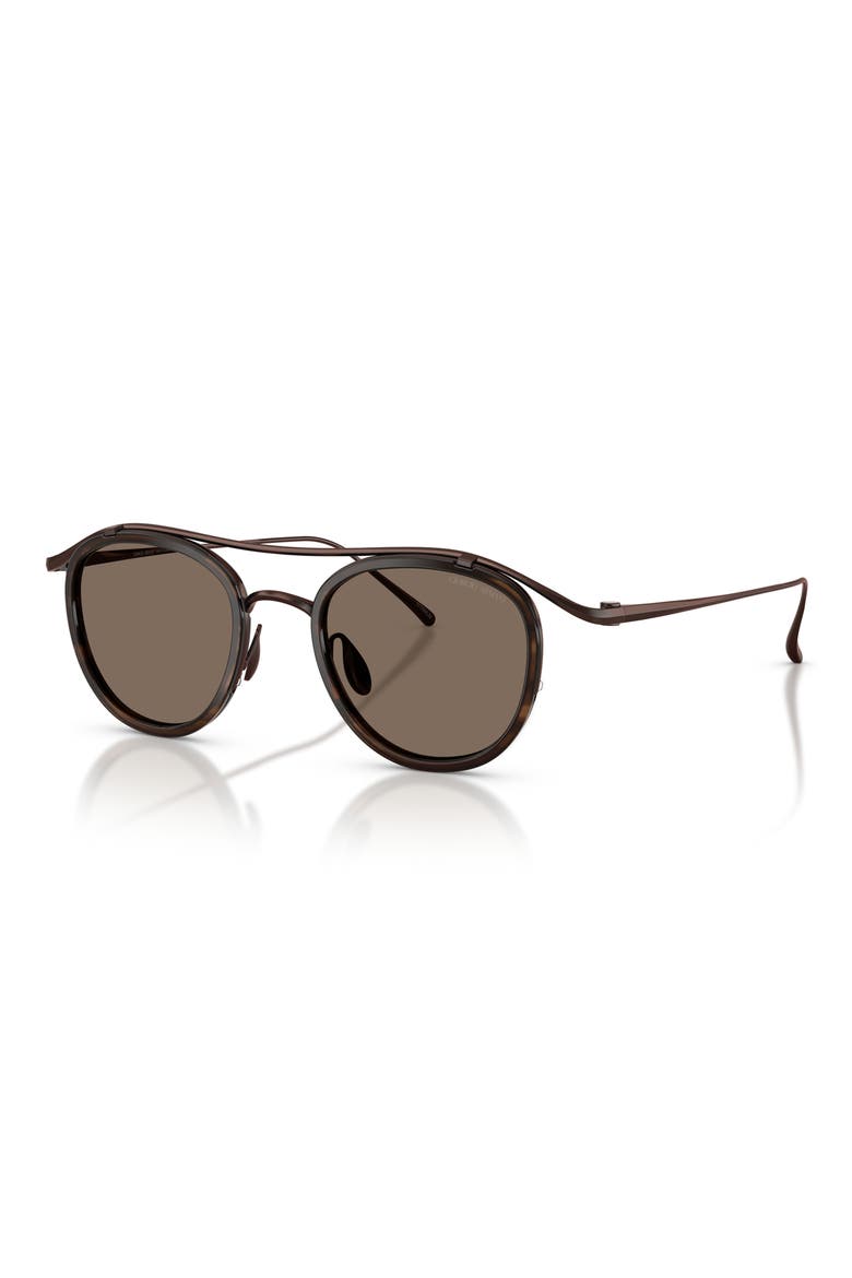 46mm Round Sunglasses, Alternate, color, BROWN DEMI GLOSS / BROWN