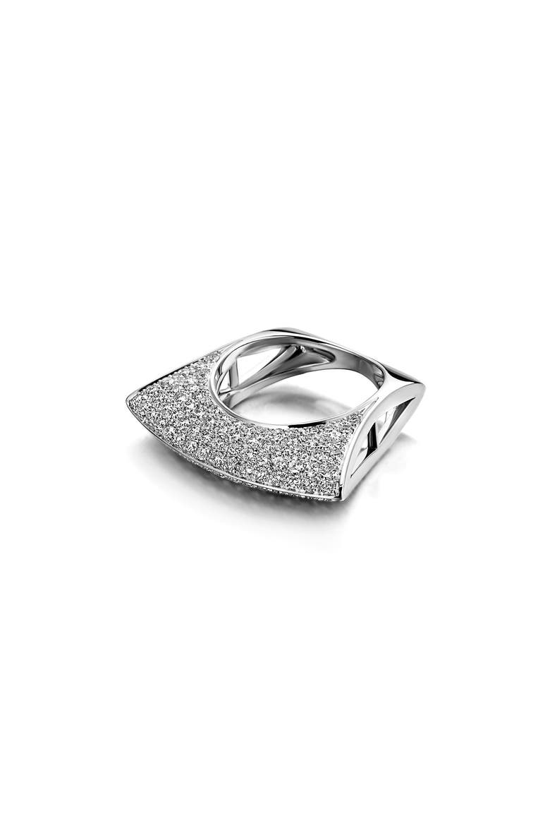 Lotus Diamond Ring, Alternate, color, WHITE GOLD