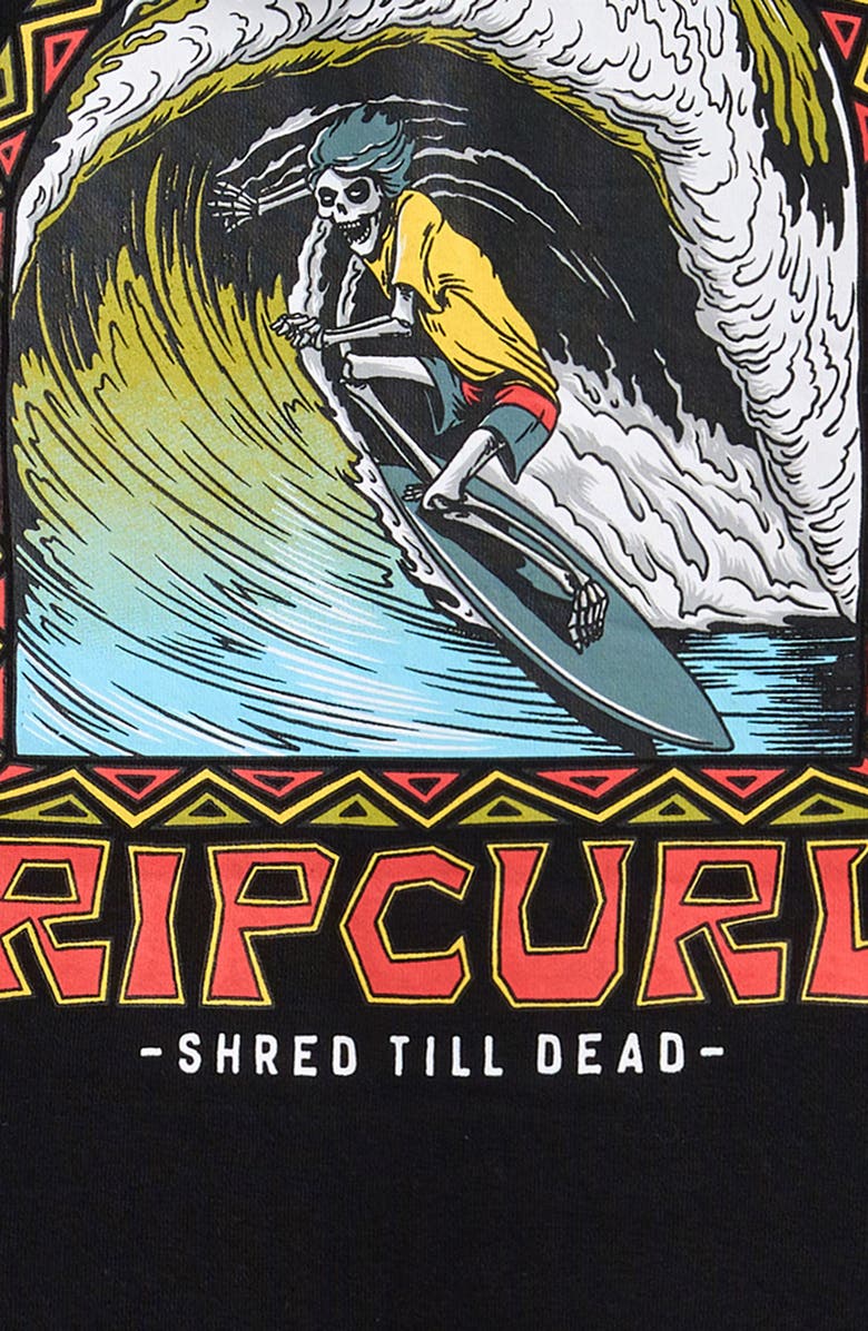 Rip Curl Kids' Shred Till Dead Graphic Hoodie, Alternate, color, Black