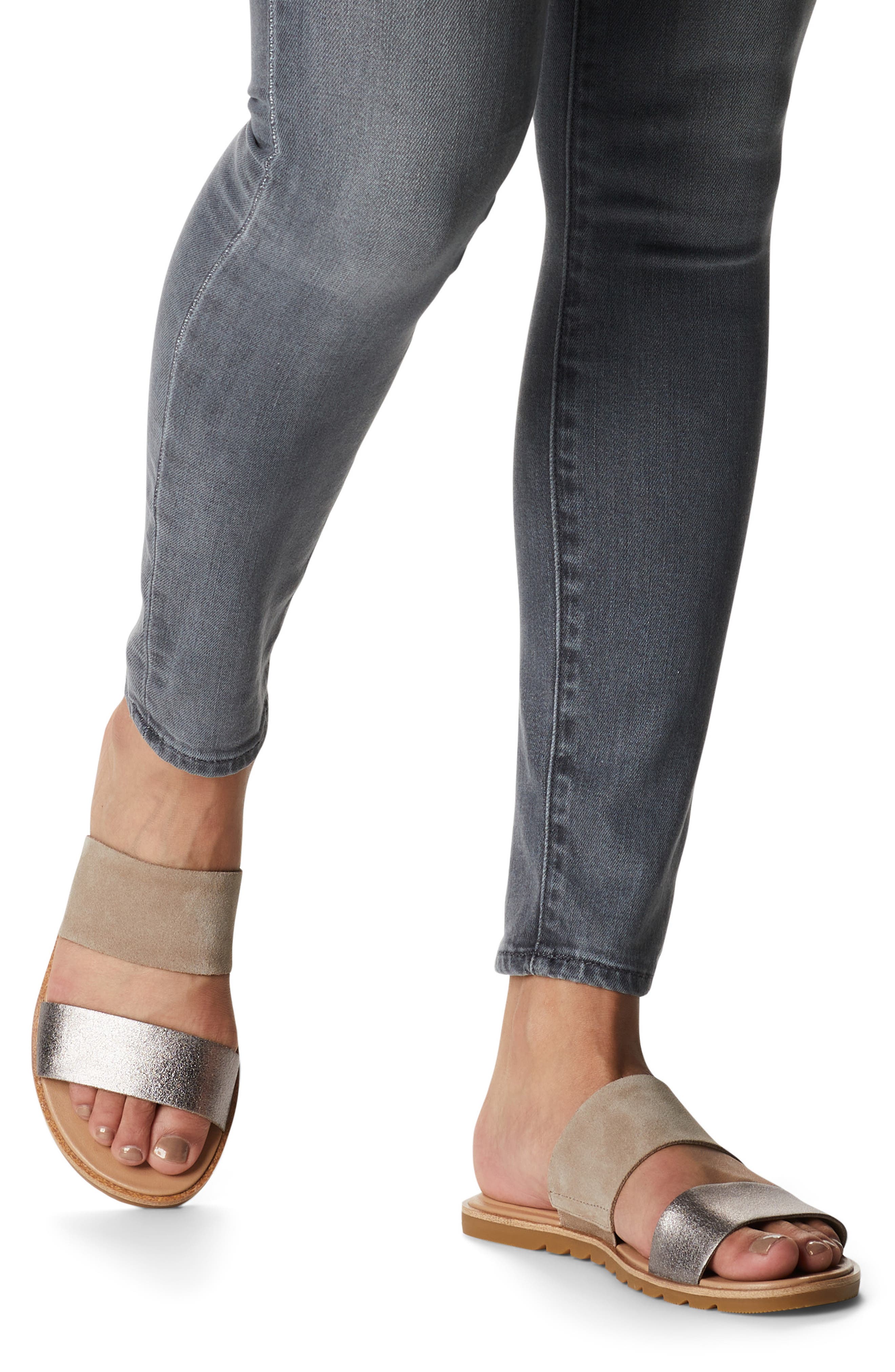 Ella II Slide Sandal, Alternate, color, ASH BROWN/ WHITE