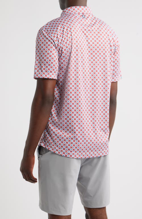 Swannies Waylon Stars & Stripes Print Performance Golf Polo In White