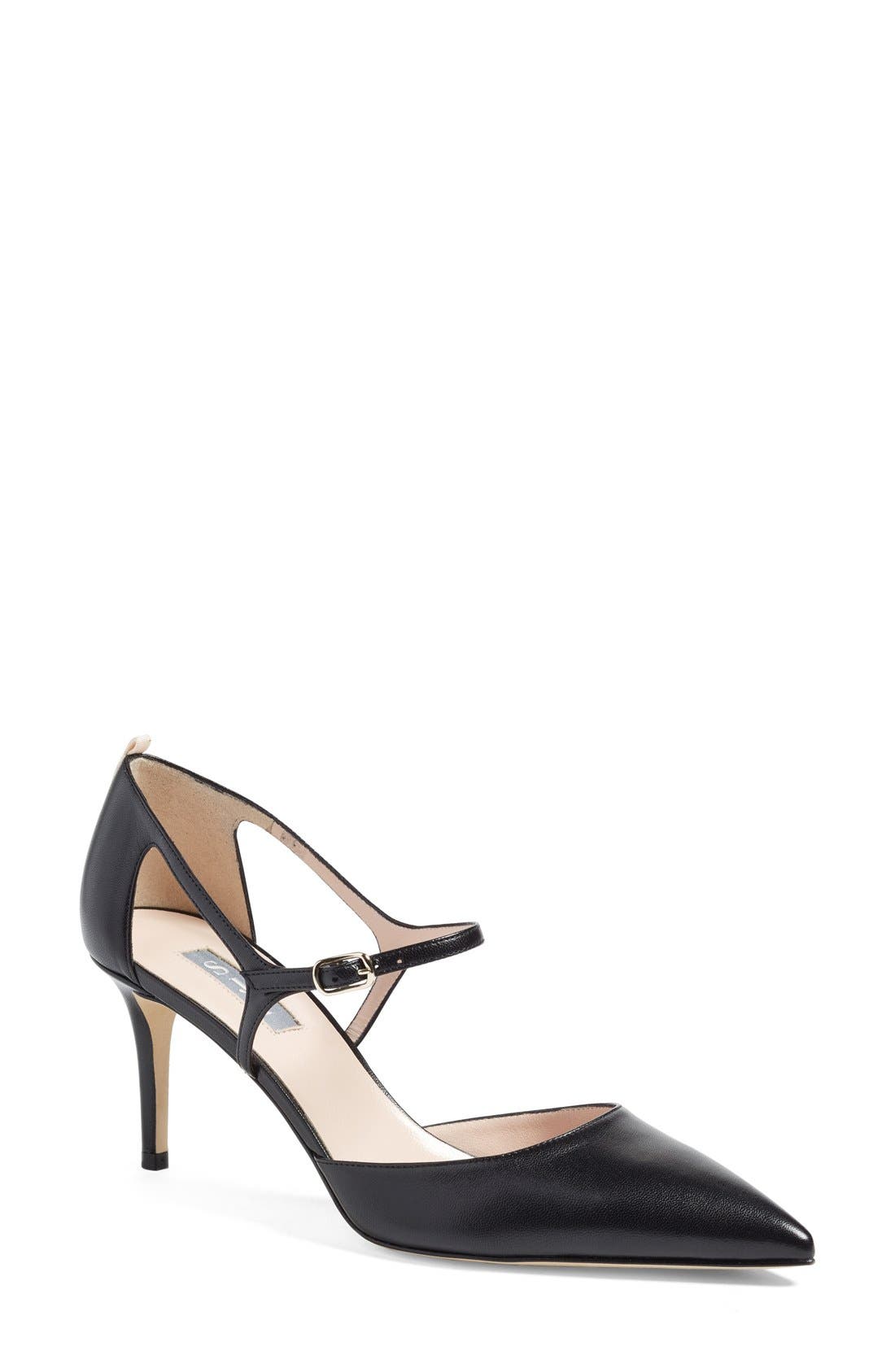 'Phoebe' Mary Jane Pump, Main, color, BLACK LEATHER
