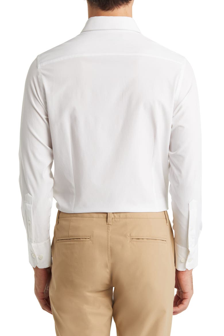Leeward Solid Stretch Performance Button-Up Shirt, Alternate, color, WHITE SOLID