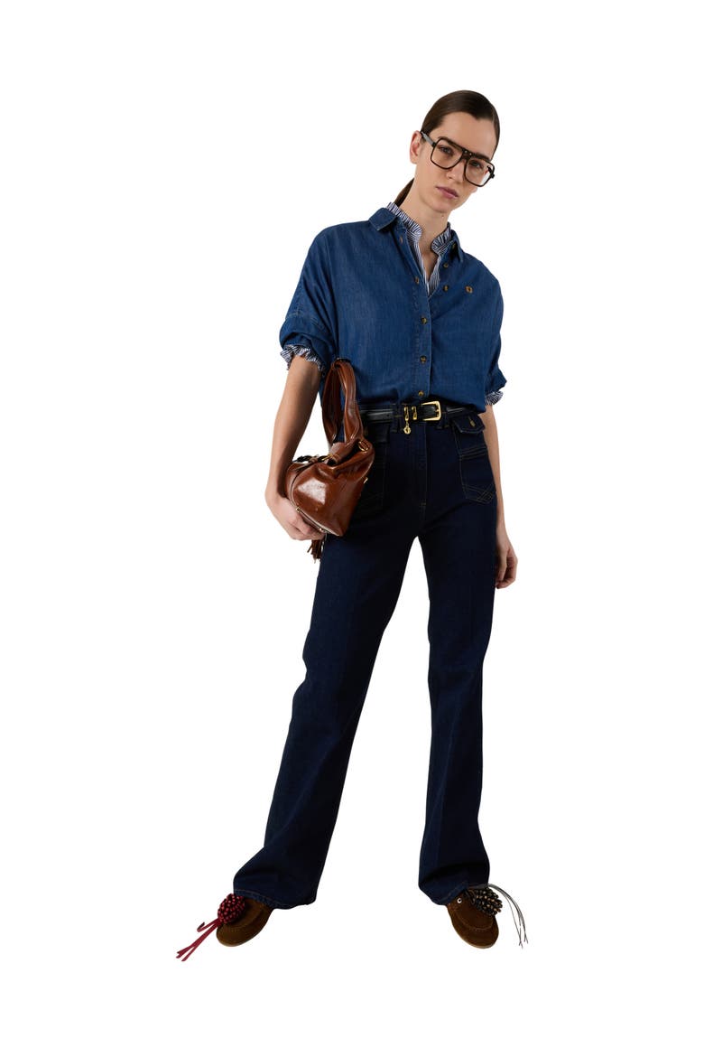Cess Denim Shirt, Alternate, color, Jeans