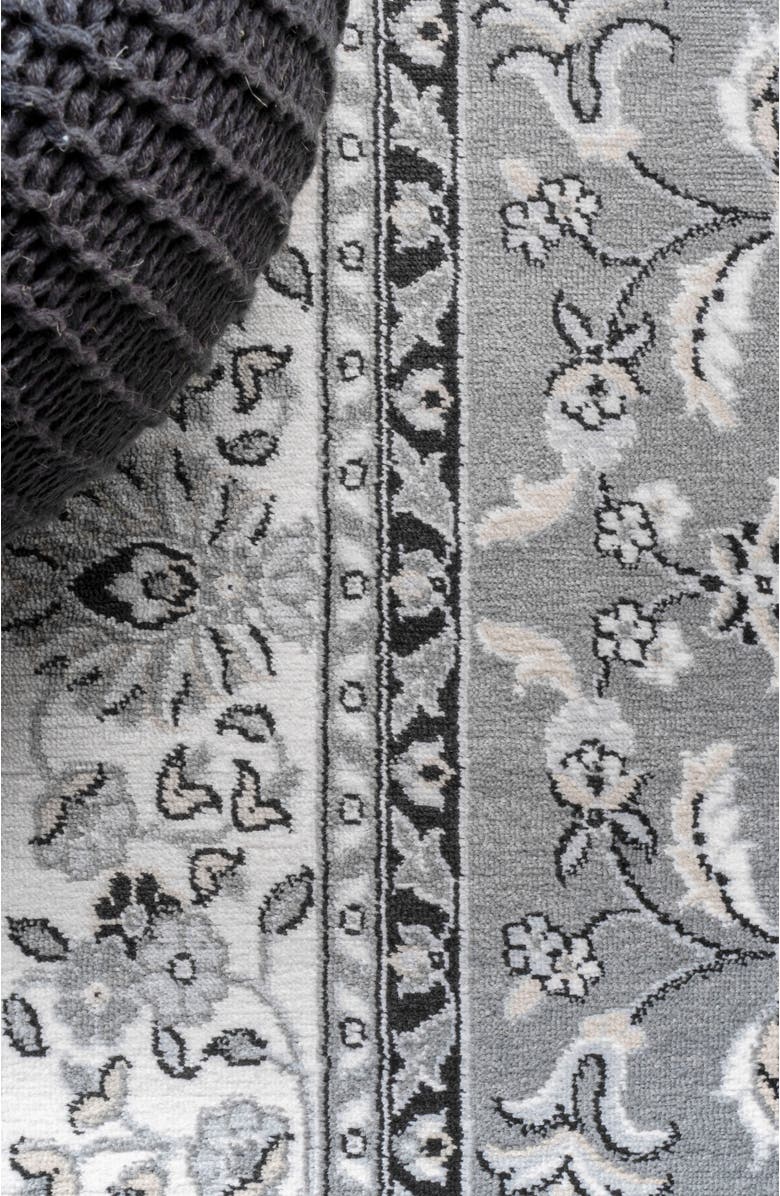 JONATHAN Y Palmette Modern Persian Floral Area Rug, Alternate, color, Gray/Cream