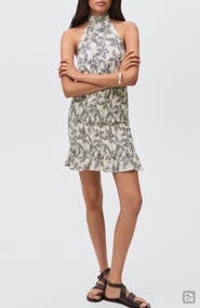 MANGO TEEN Floral Print Halter Dress