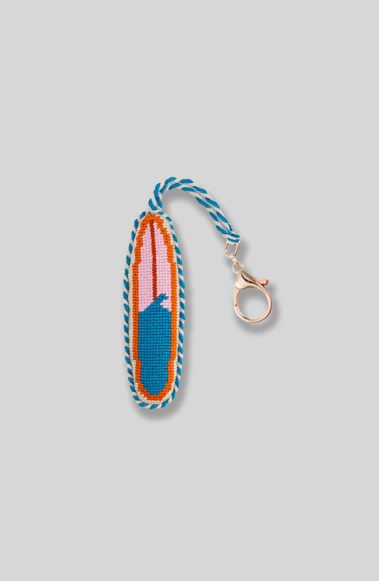 Furbish Surfboard - Bag Charm, Main, color, Blue, Pink, Orange