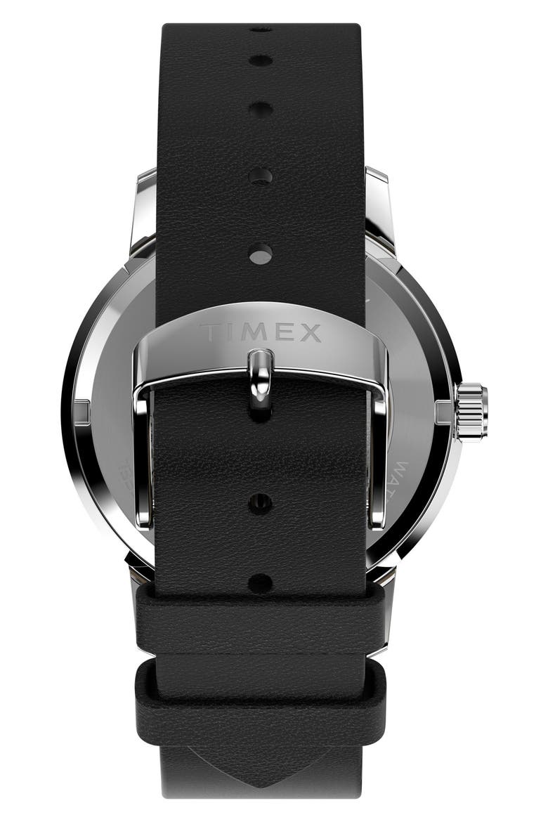 Peanuts® x Timex Marlin® Automatic 40mm Leather Strap Watch, Alternate, color, SILVER-TONE