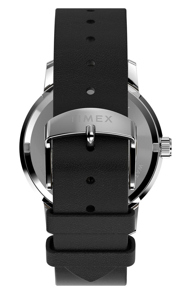 Timex<sup>®</sup> Peanuts<sup>®</sup> x Timex Marlin<sup>®</sup> Automatic 40mm Leather Strap Watch, Alternate, color, Silver-Tone
