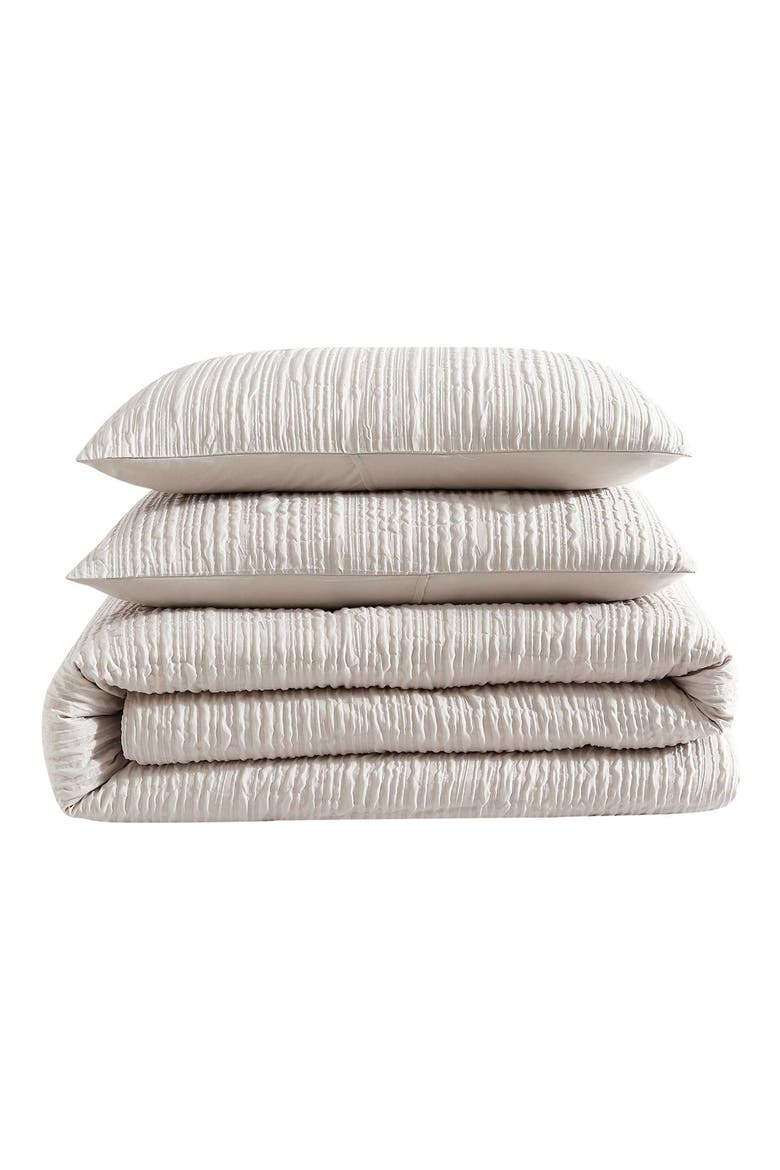 Serenity Wavy Lines Embossed Comforter Set, Main, color, LIGHT BEIGE