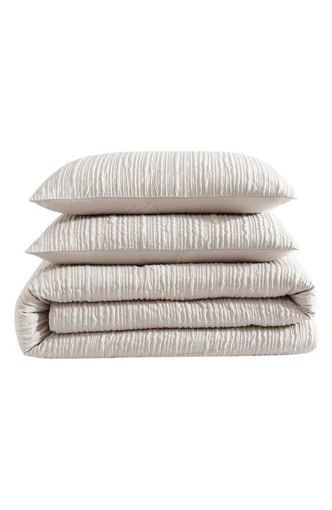 Serenity Wavy Lines Embossed Comforter Set