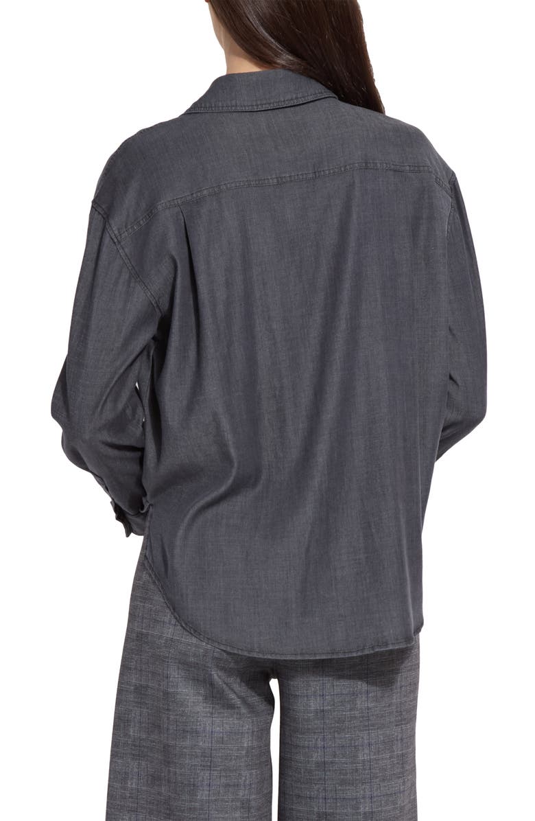 Lysse Lunette St. Chambray Button-Up Shirt, Alternate, color, Washed Black