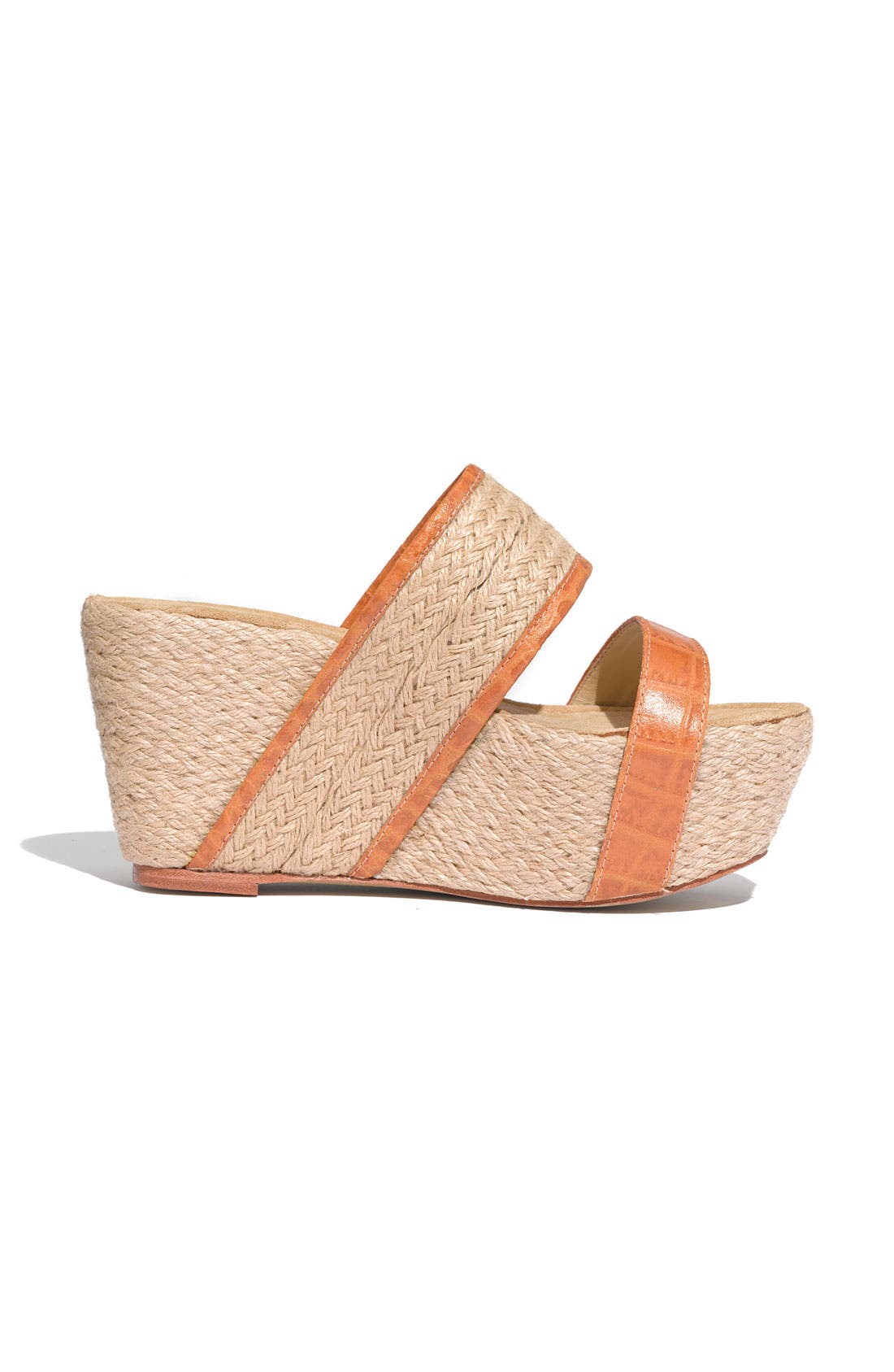 'E-Bounce' Platform Slide, Alternate, color, NATURAL LEATHER