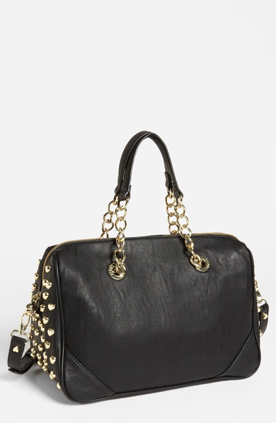 'Heart Attack' Satchel, Main, color, BLACK