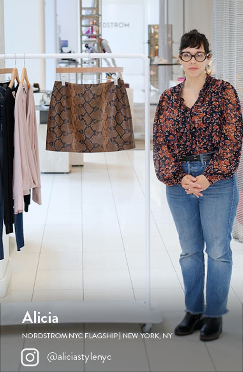 Elana Snakeskin Print Faux Leather Miniskirt, sales video thumbnail