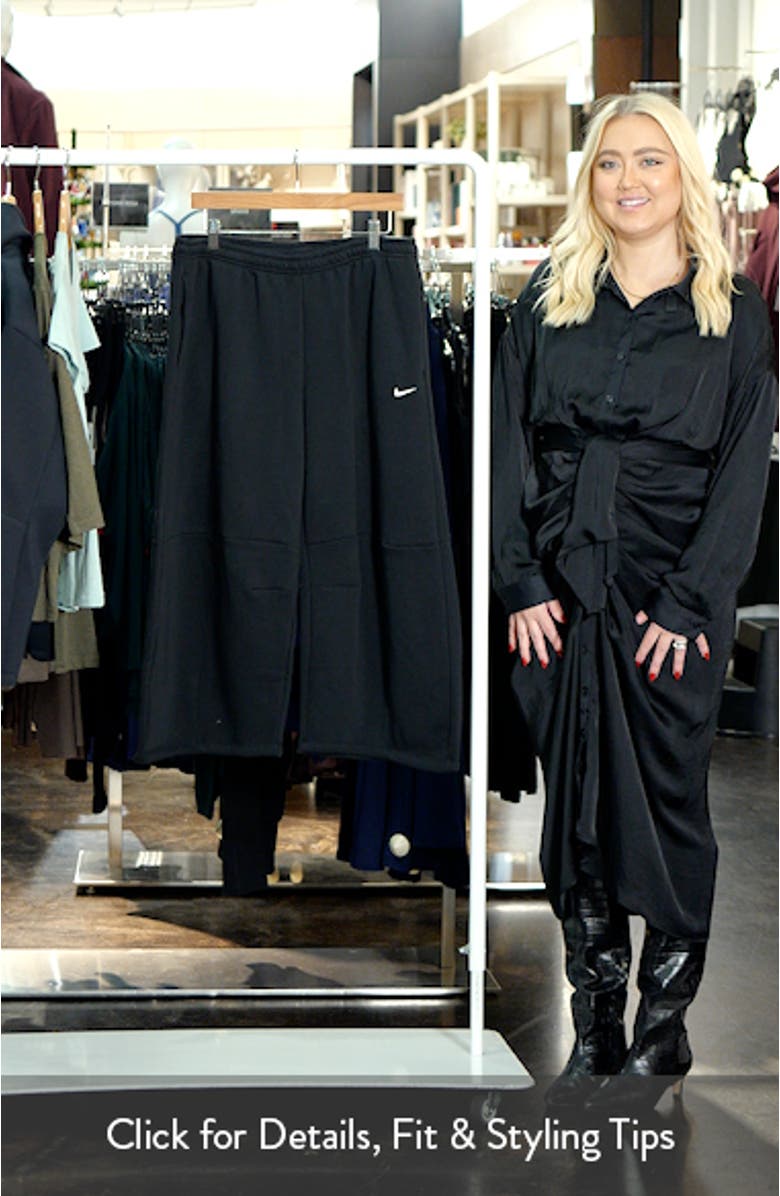 Phoenix Fleece Loose Crop Barrel Pants, sales video thumbnail