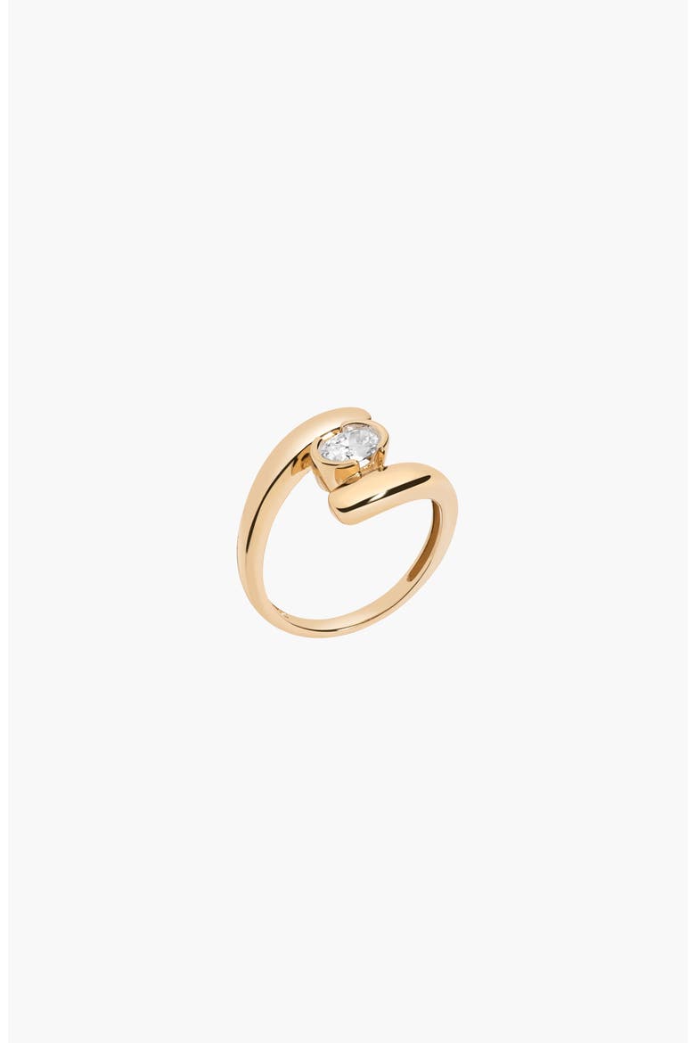 Lab Grown Sapphire Pear Ellipse Ring, Alternate, color, Yellow Gold Vermeil