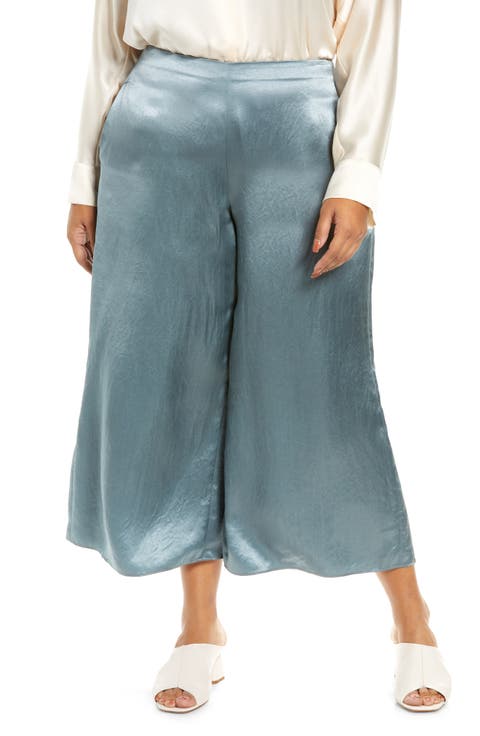 Satin Wide Leg Cullottes (Plus)