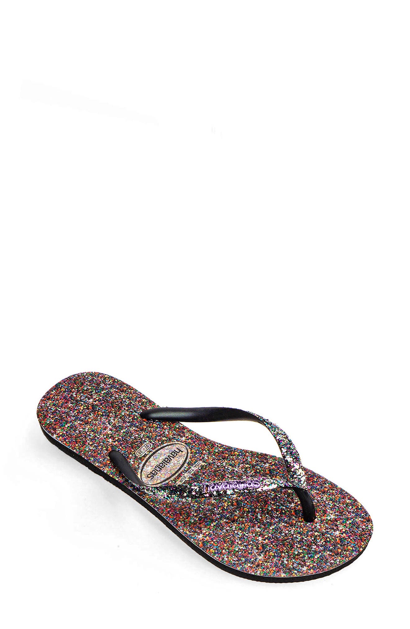 Slim Glitter Flip Flop, Alternate, color, LILAC