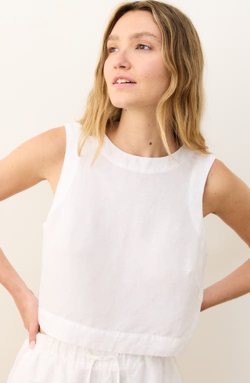 Marine Layer Quinn Sleeveless Linen Blend Crop Top