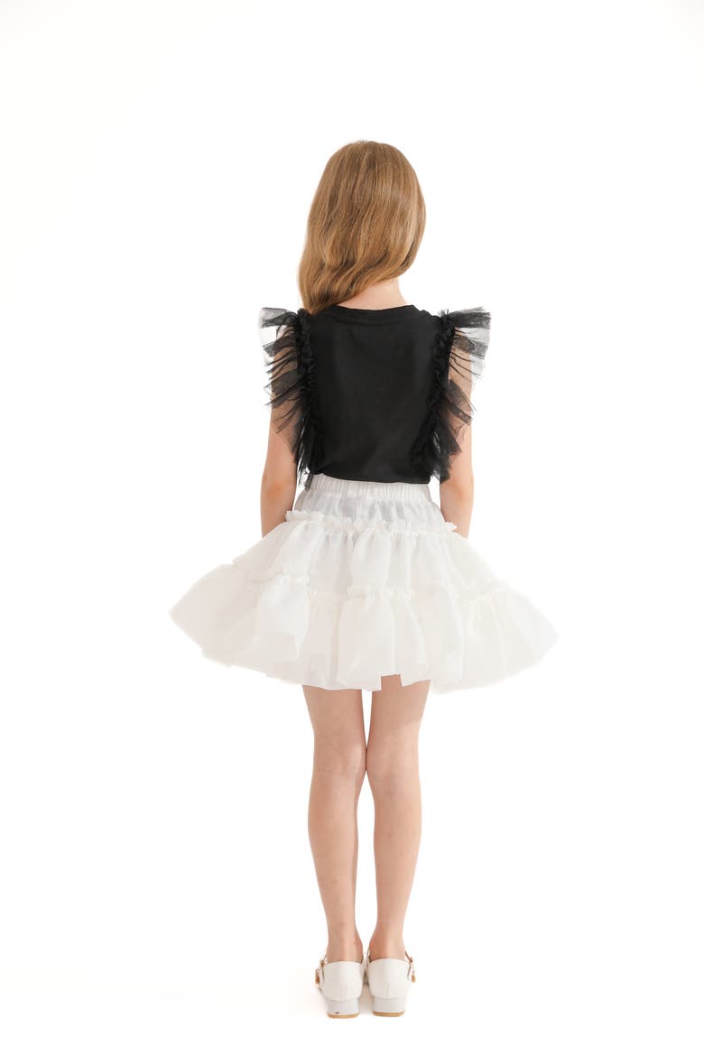 Frilled Satin Skort, Alternate, color, White