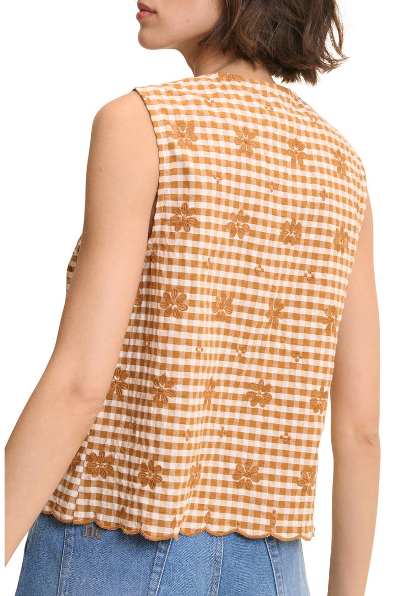 Tessa Embroidered Tie Front Vest, Alternate, color, ORANGE
