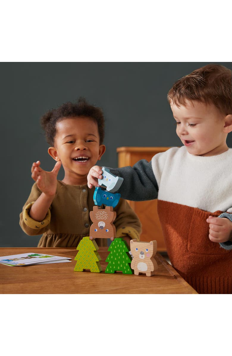HABA Forest Friends Chunky Wooden Stacking Toy, Alternate, color, Green Multi