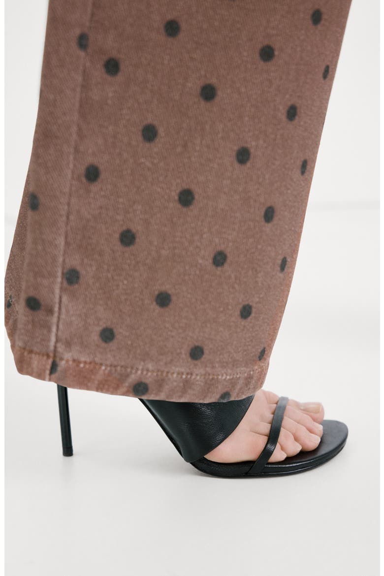 Polka Dot Straight Leg Jeans, Alternate, color, CHOCOLATE