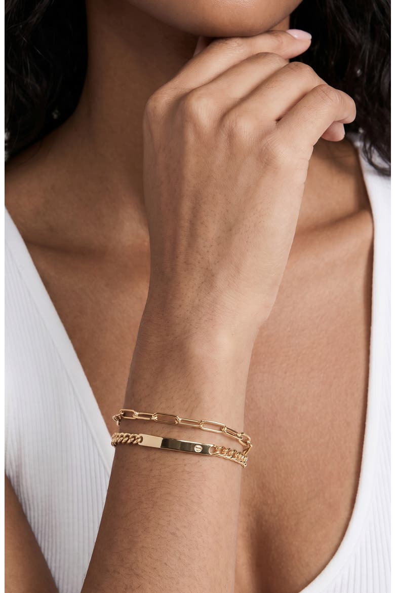 Bar Layered Chain Bracelet, Alternate, color, GOLD