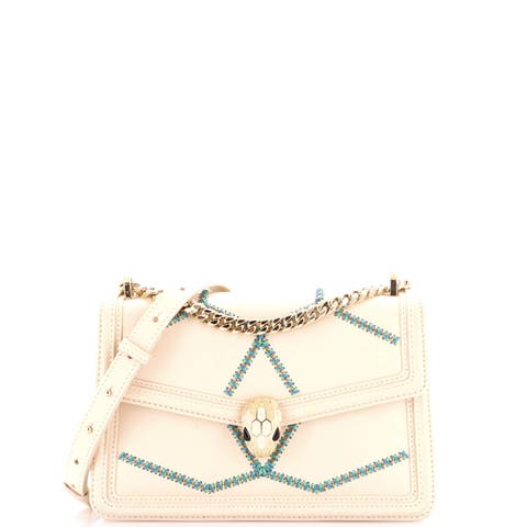 Serpenti Forever Shoulder Bag Whipstitched Leather Small