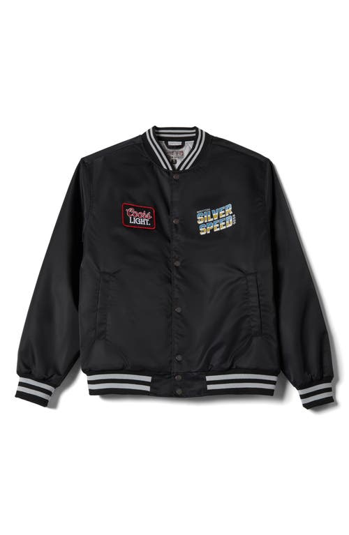 Brixton Coors Light® Silver Speed Shop Bomber Jacket In Black