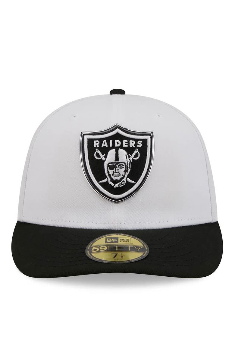 Men's New Era  White/Black Las Vegas Raiders 2026 NFL Draft Pre-Curved 59FIFTY Fitted Hat, Alternate, color, White