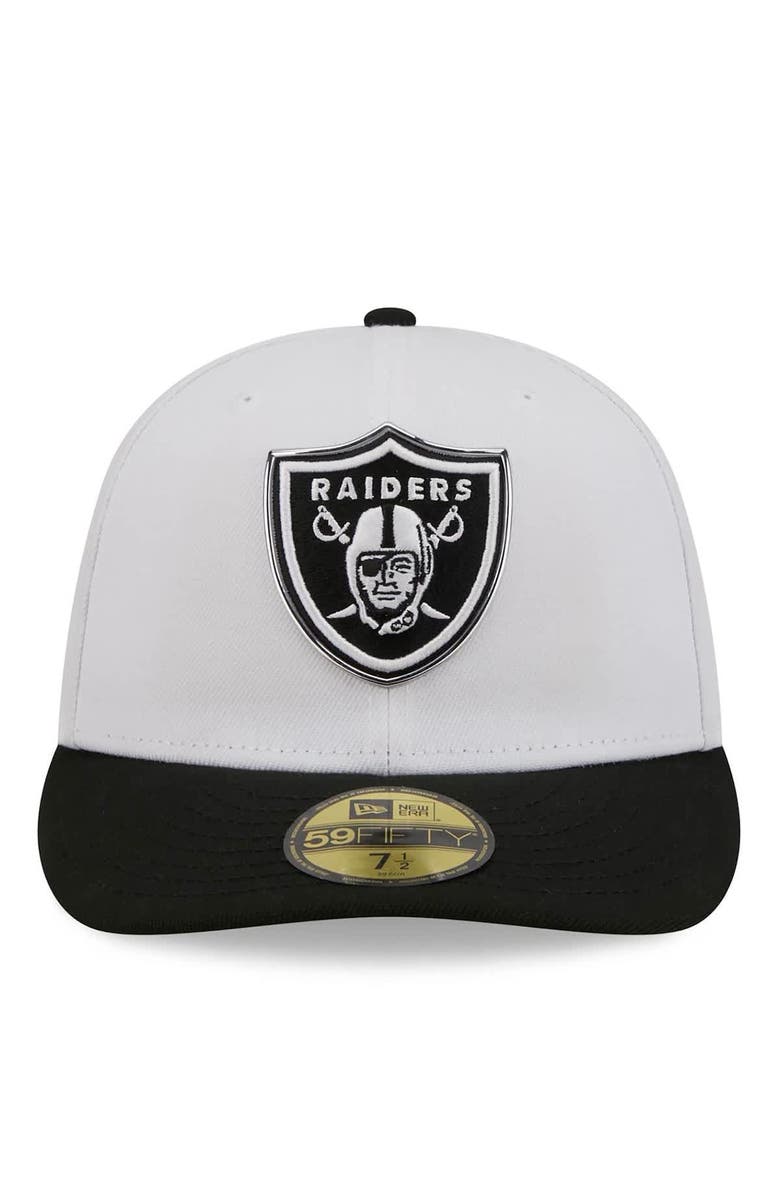 New Era Men's New Era White/Black Las Vegas Raiders 2026 NFL Draft Pre-Curved 59FIFTY Fitted Hat, Alternate, color, White