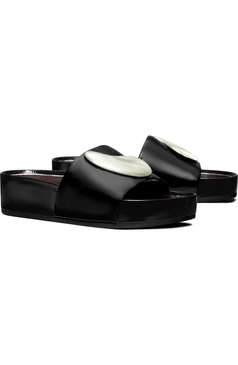 Tory Burch Patos Platform Slide Sandal, Main, color, Perfect Black / Silver