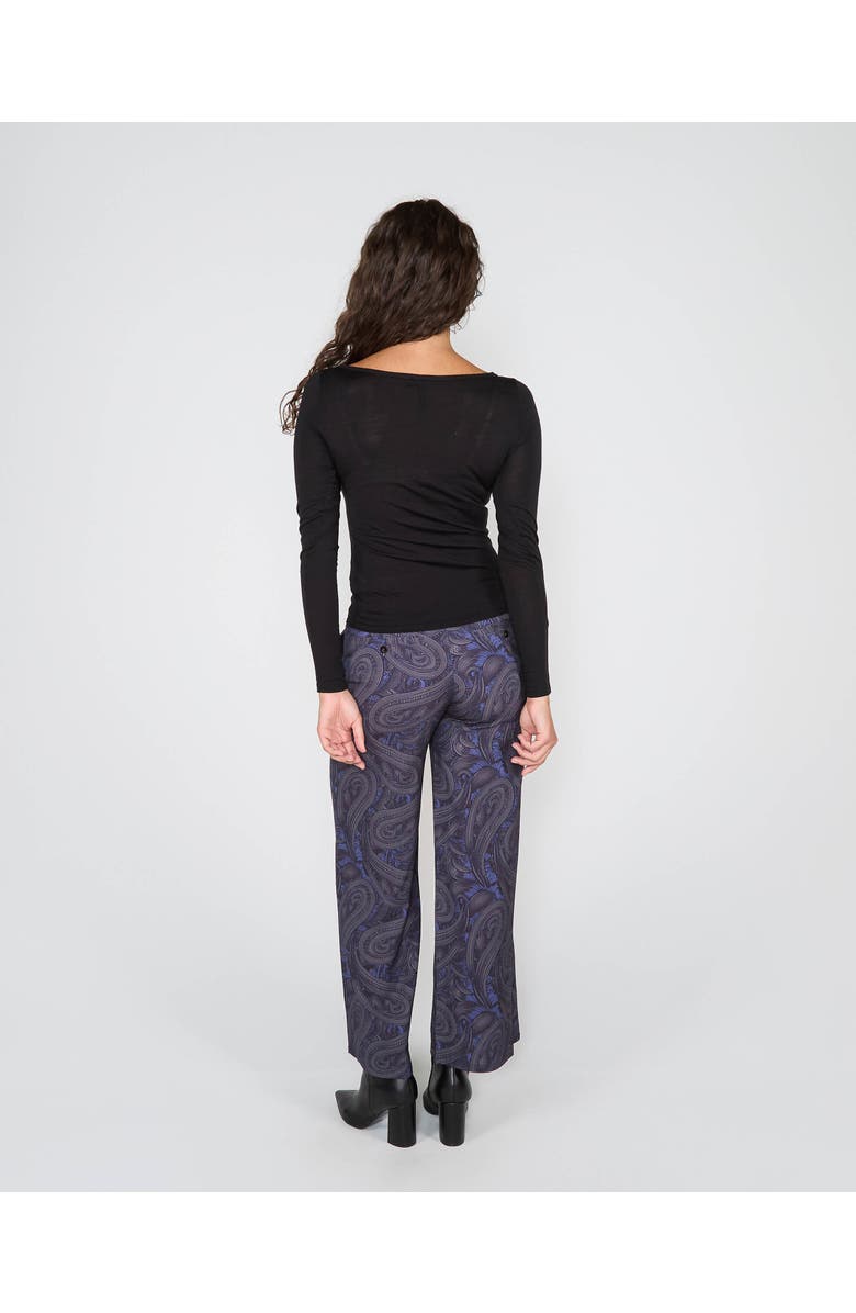 Lords of Harlech Carly Merino Long Sleeve Boatneck Shirt, Alternate, color, Black