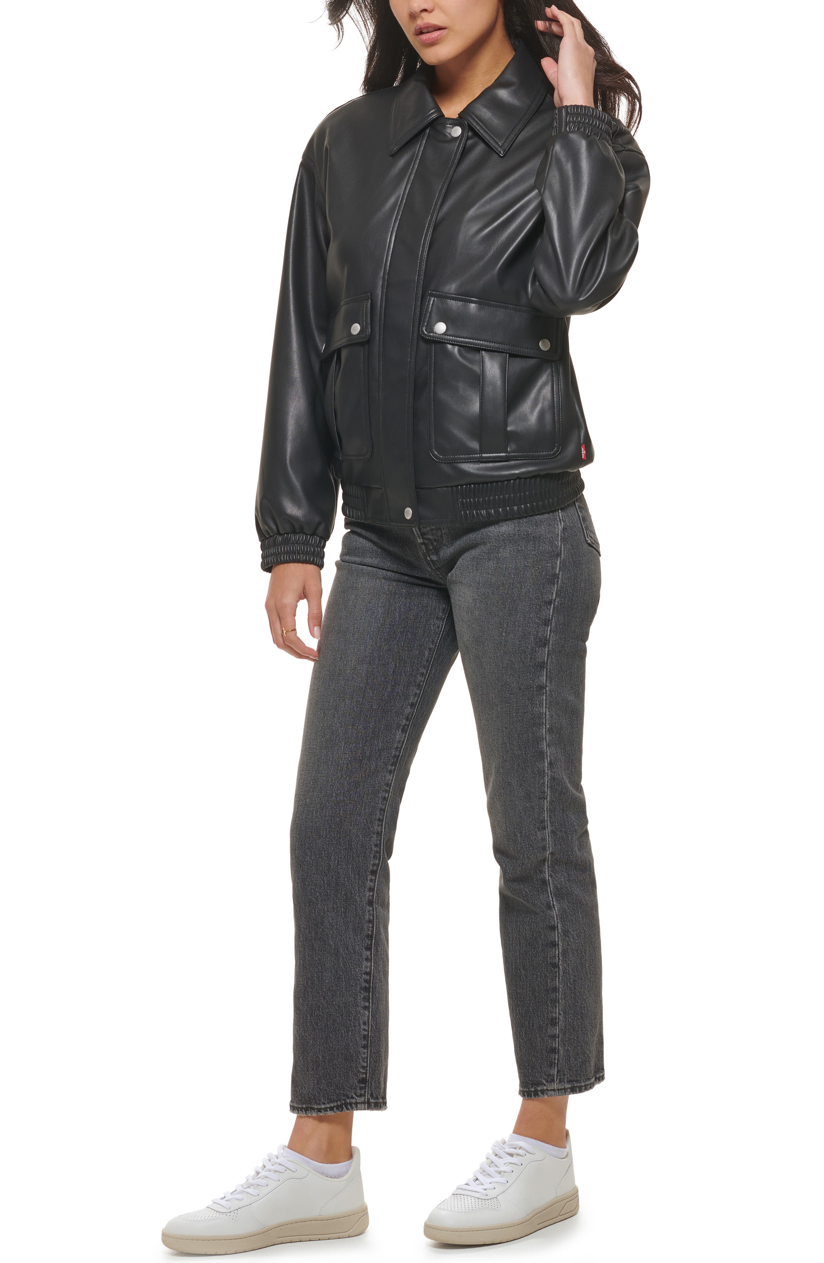 Levi's Faux Leather Dad Jacket (Women) | Nordstromrack