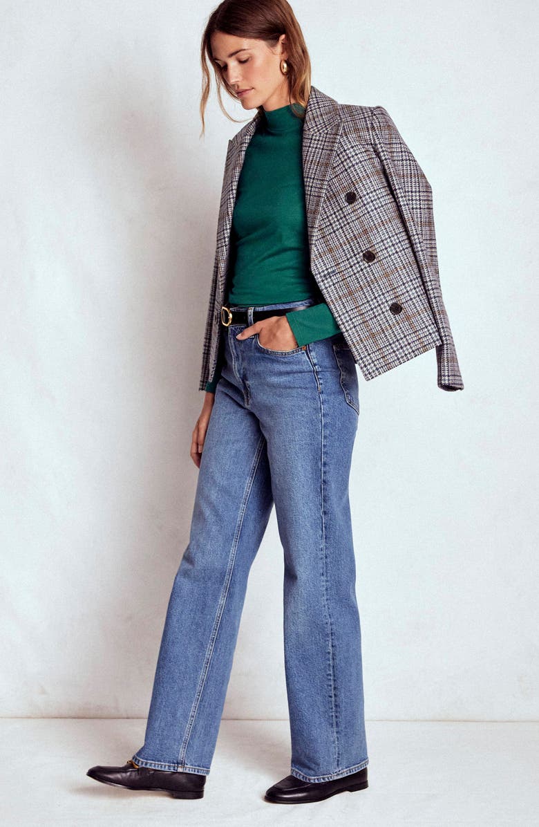 Boden Mock Neck Top, Alternate, color, Emerald Night