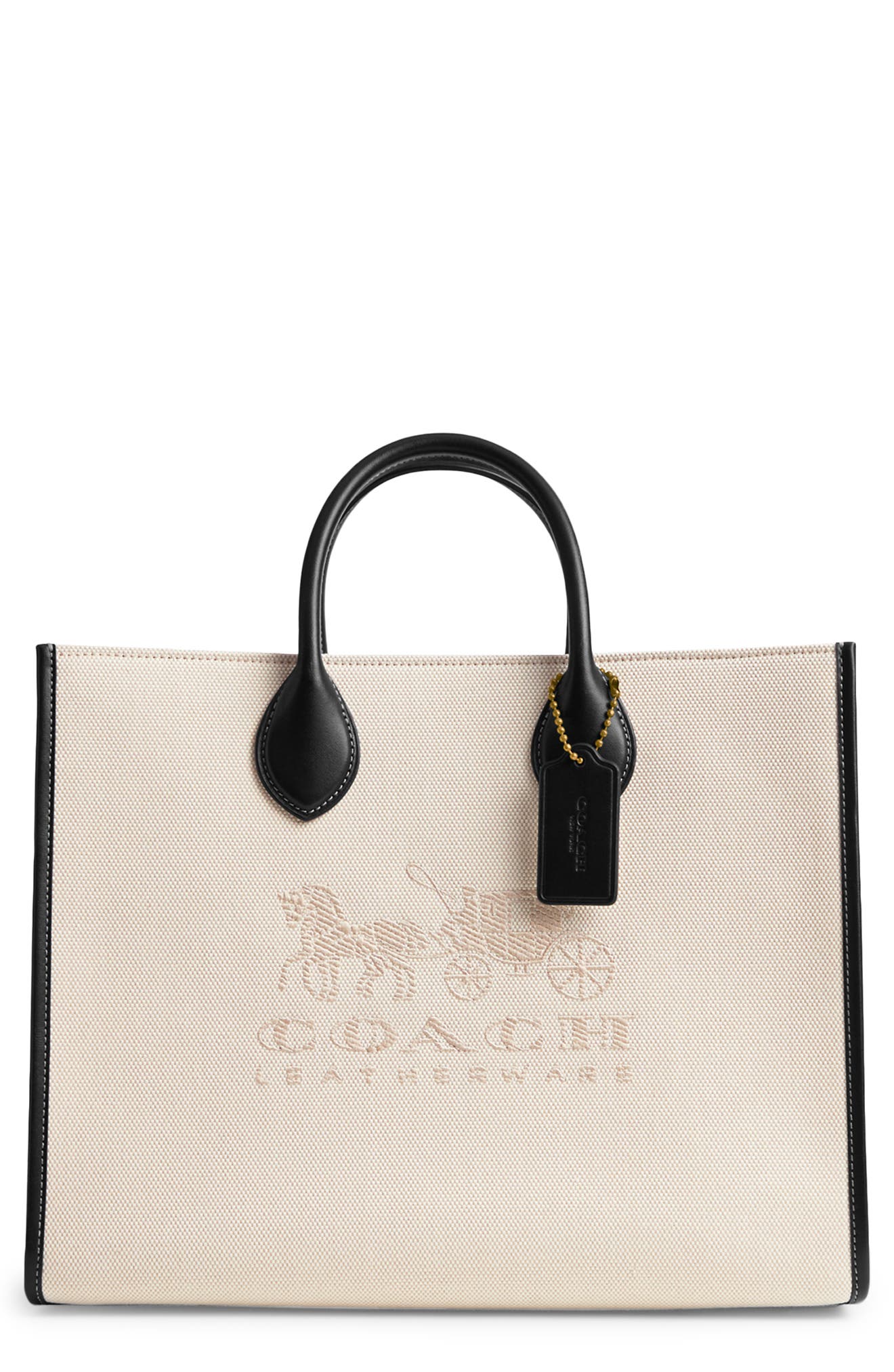 COACH Ace Canvas & Leather Tote, Main, color, 