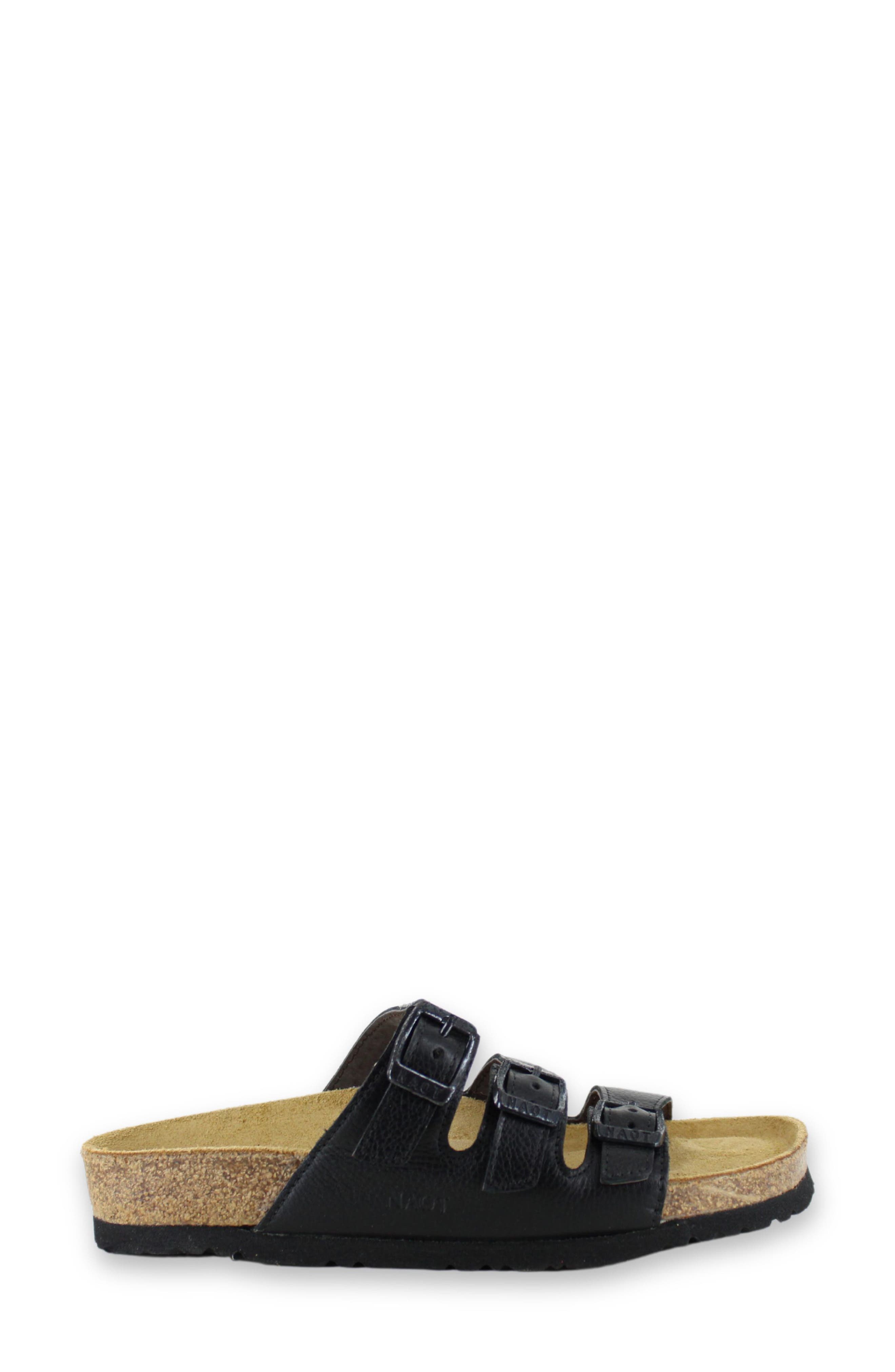 Naot Austin Water Repellent Slide Sandal, Alternate, color, Black Soft Leather