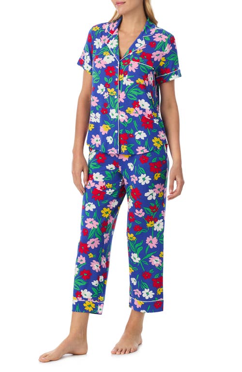 Kate Spade New York Print Crop Pajamas In Blue
