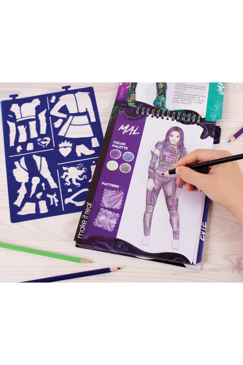 3 Sketchbook Kit with 110 Stickers & Stencils, Alternate, color, Multicolored