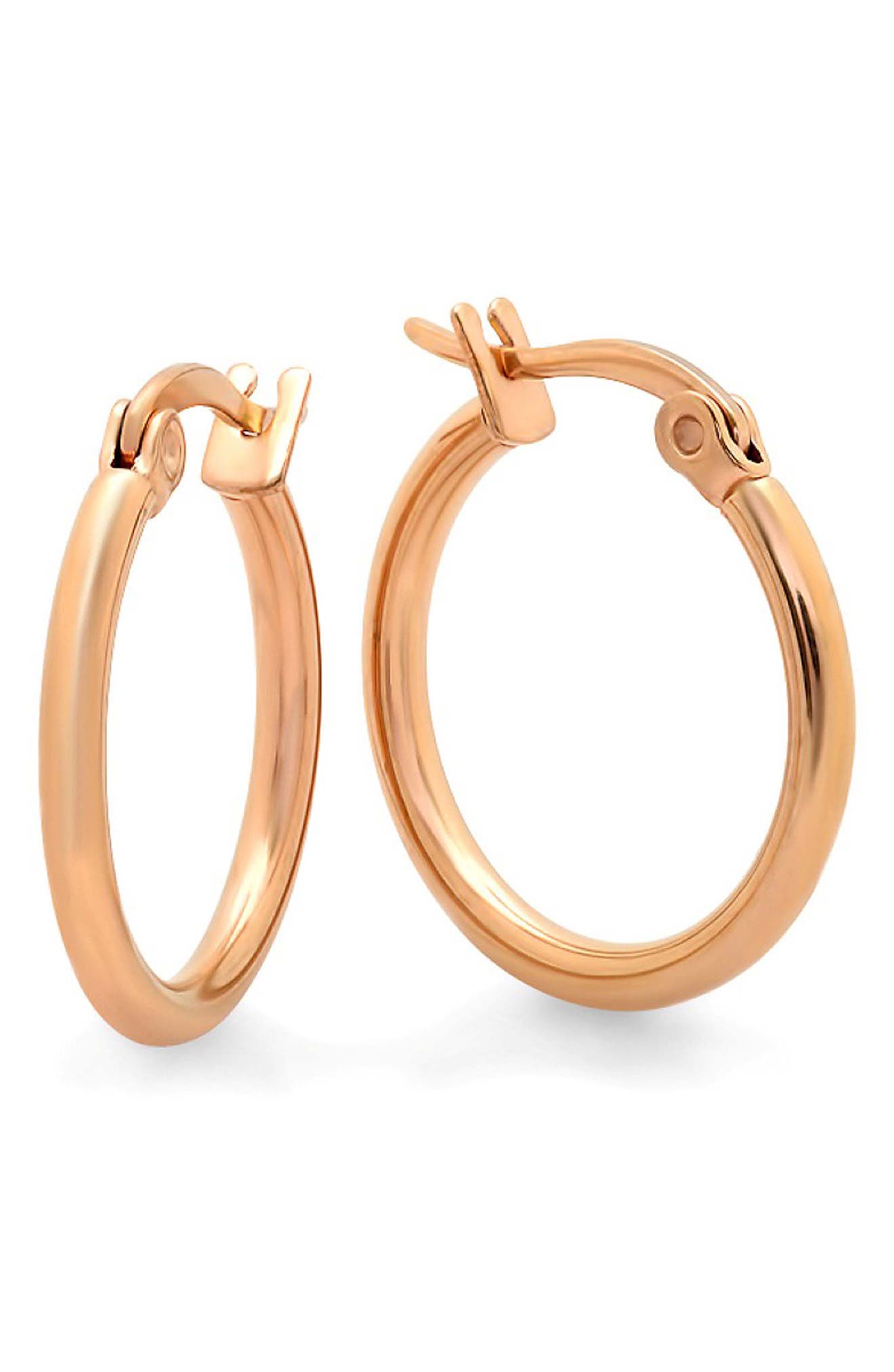 18k Rose Gold Plated Hoop Earrings