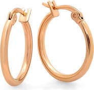STEELTIME 18k Rose Gold Plated Hoop Earrings